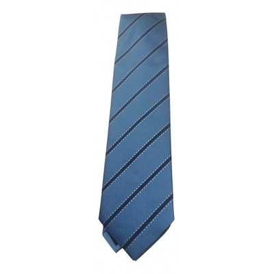 Pre-owned Armani Collezioni Silk Tie In Turquoise