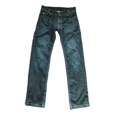 Pre-owned Burberry Blue Cotton Jeans
