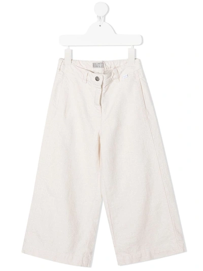 Il Gufo Kids' Mid-rise Straight-leg Trousers In Neutrals