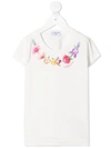 MONNALISA FLORAL-PRINT COTTON T-SHIRT