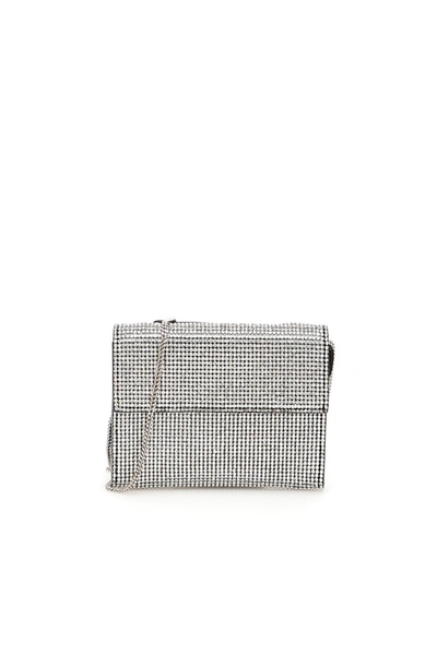 Marco De Vincenzo Crystal Wallet With Chain In Silver,black