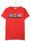 MOSCHINO TEEN LOGO-PRINT ROUND NECK T-SHIRT