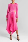 A.l.c Naples Cutout Pleated Midi Dress In Grapefruit