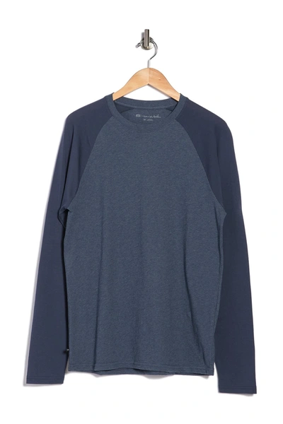 Travis Mathew Ditton Raglan Sleeve Shirt In Mood Indigo