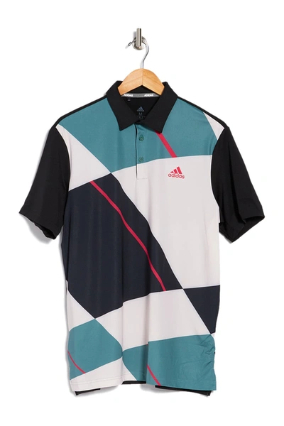 Adidas Golf Ultimate365 Colorblock Polo Shirt In Black