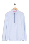 Vineyard Vines Blank Striped Sankaty 1/2 Zip Pullover In White Cap