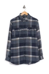 Burnside Plaid Flannel Shirt In Indigo