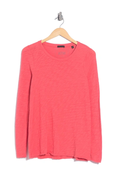 Atm Anthony Thomas Melillo Slub Long Sleeve T-shirt In Rose 2002