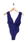 Trina Turk Wrap Front One-piece Swimsuit In Ultramarine