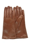 Portolano Cashmere Lined Leather Gloves In Tobacco