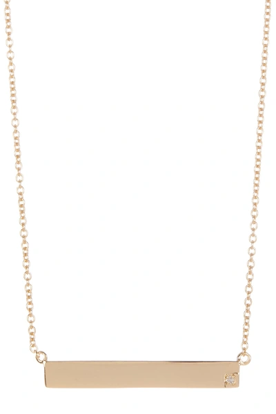 Adornia 14k Yellow Gold Plated Sterling Silver Diamond Bar Pendant Necklace