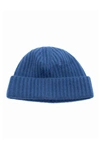 Portolano Cashmere Ribbed Cuffed Beanie In Sugar Blue