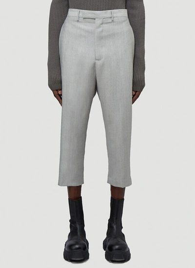 Rick Owens Tailored Flat Cargo Pants In Grey
