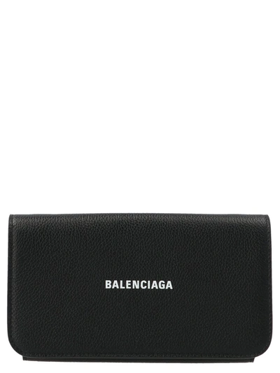 Balenciaga Cash Logo Chain Wallet In Black