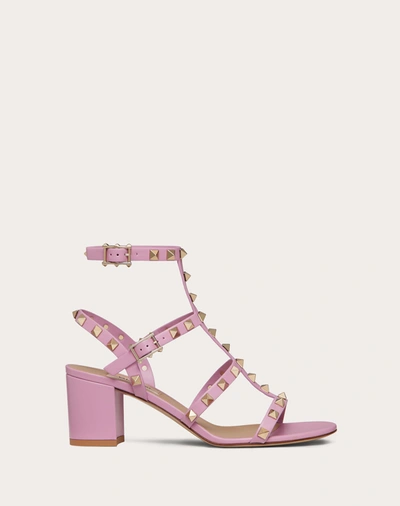 Valentino Garavani Rockstud Calfskin Ankle Strap Sandal 60 Mm In Light Pink