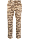 Nili Lotan Camouflage Print Cropped Trousers In Neutrals