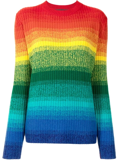 The Elder Statesman Rainbow Knit Jumper In Multicolour
