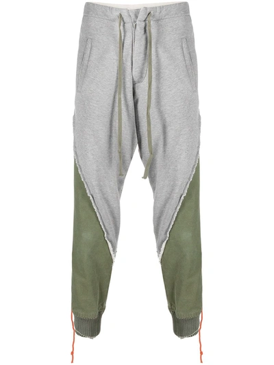 Greg Lauren Men's Fleece Tent Stacked Lounge Trousers In Grey