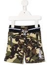 GIVENCHY CAMOUFLAGE-PRINT TRACK SHORTS