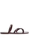A.EMERY CROSSOVER STRAP LEATHER SANDALS