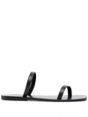 A.EMERY SQUARE-TOE LEATHER SANDALS