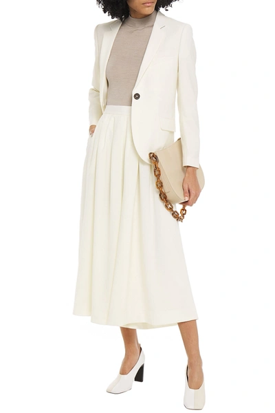 Ps By Paul Smith Pleated Grain De Poudre Wool Culottes In White | ModeSens