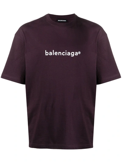 Balenciaga T-shirt Vintage Logo In Pink & Purple