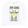 PEPE JEANS PEPE JEANS OPTIC WHITE COTTY ROCK & ROLL T-SHIRT,PG502715-802