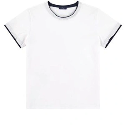 Il Gufo White Basic T-shirt In Blue