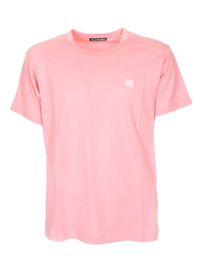 Acne Studios Nash Face Pink Cotton T-shirt