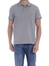 Moncler Short-sleeved Polo Shirt With Logo In Light Grey