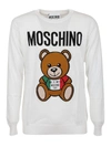Moschino Italian Teddy Cotton Jumper In White In White