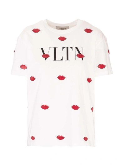 Valentino Cotton T-shirt With Le Rouge Embroidery In White