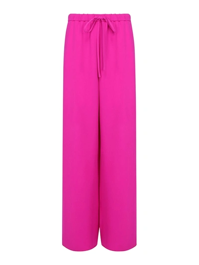 Valentino Wide-leg Silk Cady Trousers In Fuchsia