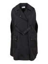 RED VALENTINO NYLON CANVAS CAPE TRENCH COAT