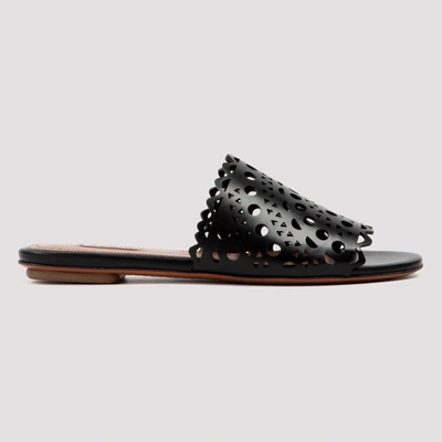 Alaïa Black Vienne Vague Flat Mule Sandals