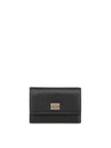 DOLCE & GABBANA HAMMERED LEATHER TRIFOLD WALLET