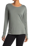 90 Degree By Reflex Brushed Long Sleeve With Side Slit In Blossom Olive