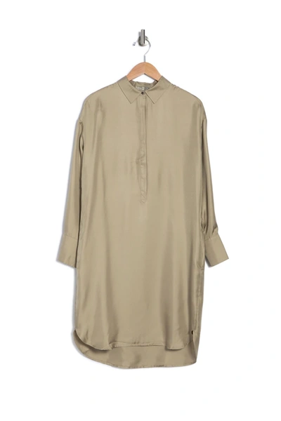 Go By Go Silk Go Get Your Fill Of Twill Silk Shirt Dress In Sahara