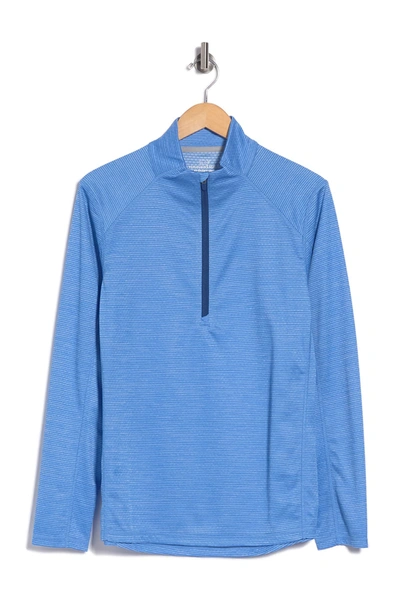 Vineyard Vines Blank Striped Sankaty 1/2 Zip Pullover In Ocean Breeze