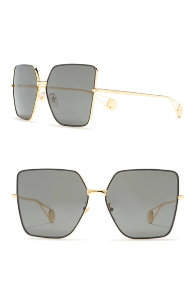 Gucci 61mm Butterfly Sunglasses In Gold
