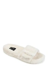 Journee Collection Women's Faux Fur Shadow Slipper Women's Shoes In Ivory