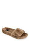Journee Collection Journee Eara Faux Fur Slipper In Brown