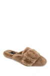 Journee Collection Journee Eara Faux Fur Slipper In Brown