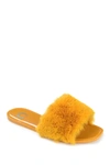 Journee Collection Dusk Faux Fur Slide Sandal In Camel