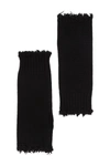 Frye Frayed Edge Arm Warmers In Black Melange