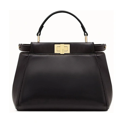 Fendi Peekaboo Iconic Leather Handbag In Noir