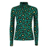 La Doublej X Mantero Flower Leopard Turtleneck Top In Flower Leopard Verde