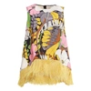 La Doublej La Scala Feather-embellished Vest In Big Flower