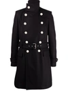 BALMAIN DOUBLE-BREASTED BELTED COAT